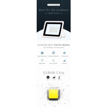 Mocny reflektor LED 100W, 3500K wodoszczelny IP68 [12220000253]